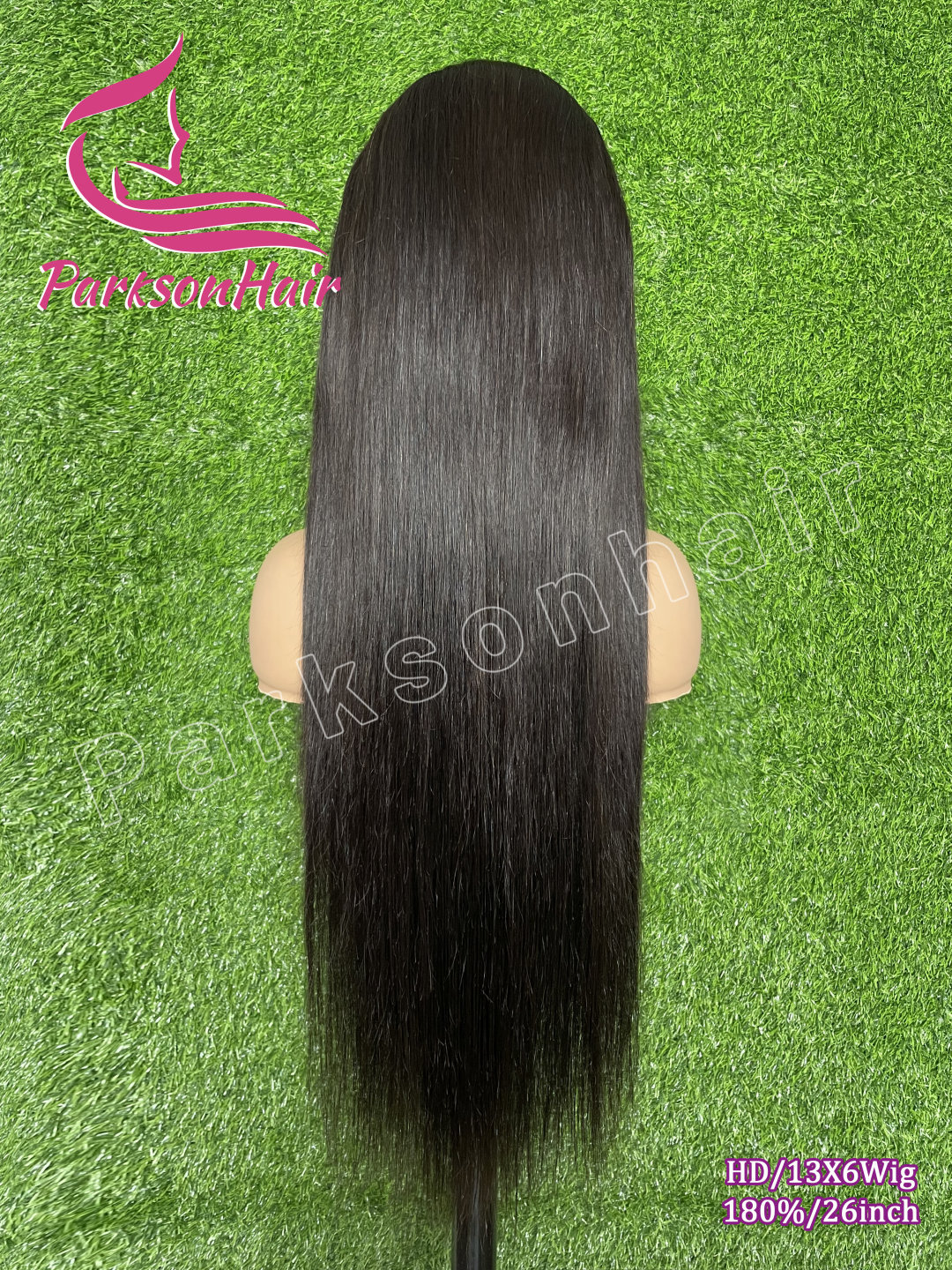 ParksonHair Swiss HD Lace 13x6 Full Lace Frontal Human Hair Wig Pre-Plucking 180% Density Natural Black Straight 12A Virgin Hair Wigs