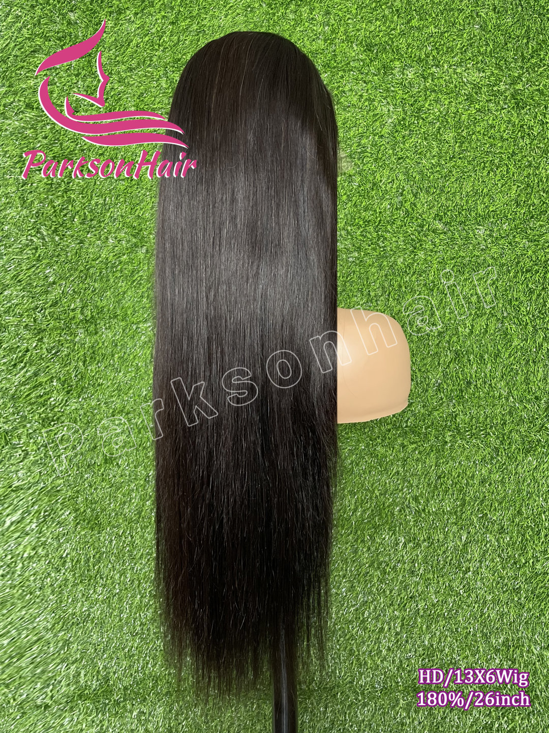 ParksonHair Swiss HD Lace 13x6 Full Lace Frontal Human Hair Wig Pre-Plucking 180% Density Natural Black Straight 12A Virgin Hair Wigs