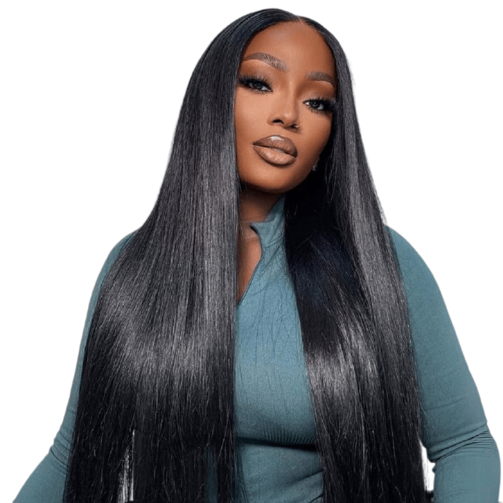 ParksonHair Swiss HD Lace 13x6 Full Lace Frontal Human Hair Wig Pre-Plucking 180% Density Natural Black Straight 12A Virgin Hair Wigs