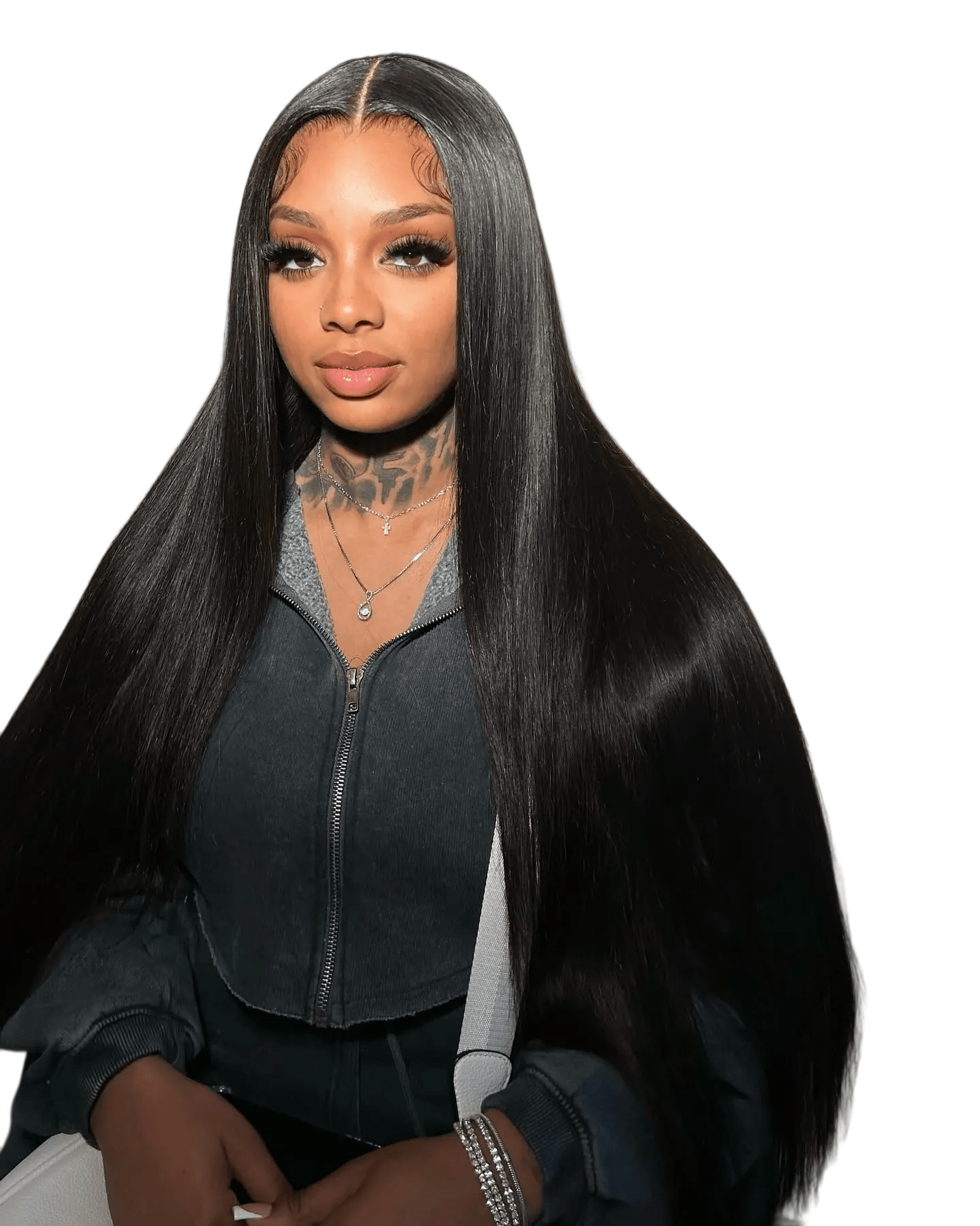 ParksonHair Swiss HD Lace 13x6 Full Lace Frontal Human Hair Wig Pre-Plucking 180% Density Natural Black Straight 12A Virgin Hair Wigs