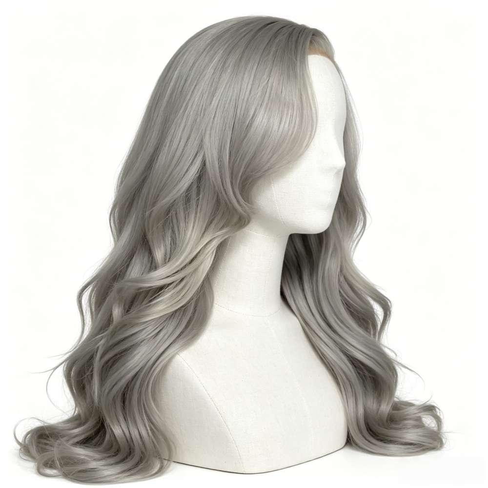 ParksonHair Sliver Grey Body Wave  Human Hair Wig 150% 180% Density 13x4 Regular Lace Front Wigs 16in-32in