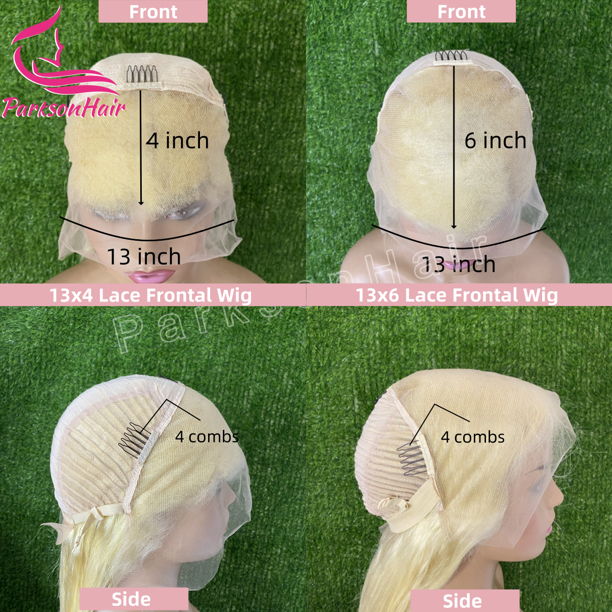 ParksonHair HD Lace 13x6 Blonde Full Lace Frontal Wig Pre-Plucking Straight 613 Human Hair Wigs