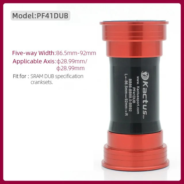 KACTUS PF41 Ceramic Bottom Bracket 28.99mm - BB92 / BB86 dub for Sram - Lightweight for Road & Mountain Bike