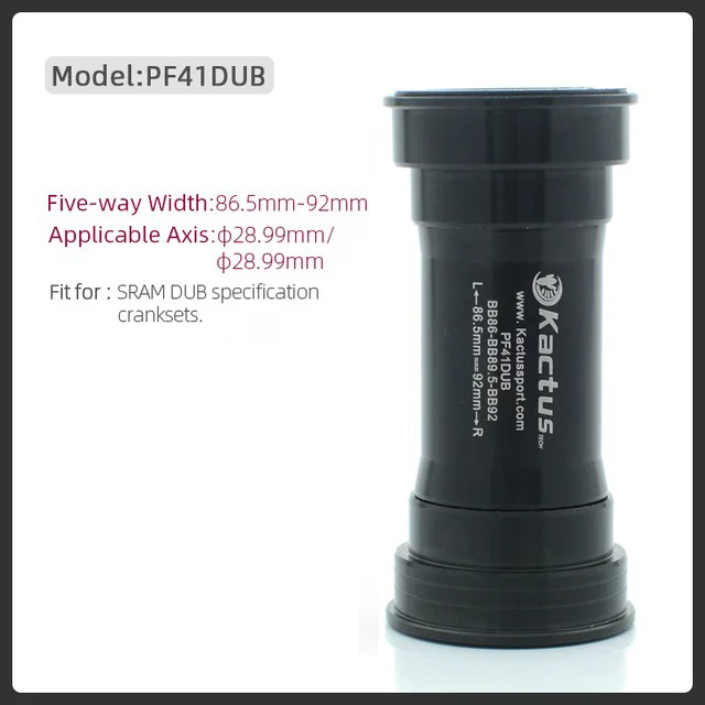 KACTUS PF41 Ceramic Bottom Bracket 28.99mm - BB92 / BB86 dub for Sram - Lightweight for Road & Mountain Bike