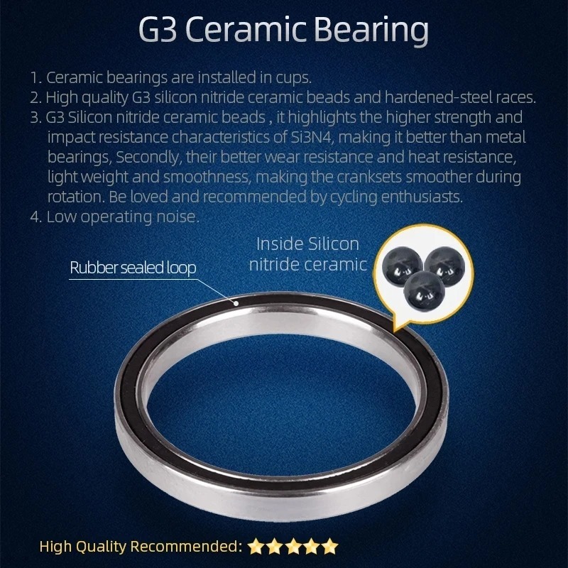 KACTUS PF41 Ceramic Bottom Bracket 28.99mm - BB92 / BB86 dub for Sram - Lightweight for Road & Mountain Bike