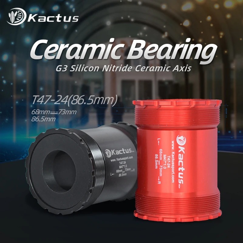 KCATUS T47-24 Bicycle BB 86.5mm shell ceramic bottom bracket - fit for Shimano 24mm Crankset - For Threaded Frames