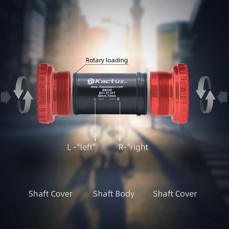 KACTUS BSA30 Threads Bottom Bracket 68/73mm Shell - Fits SRAM 30mm Cranks in BSA Frames
