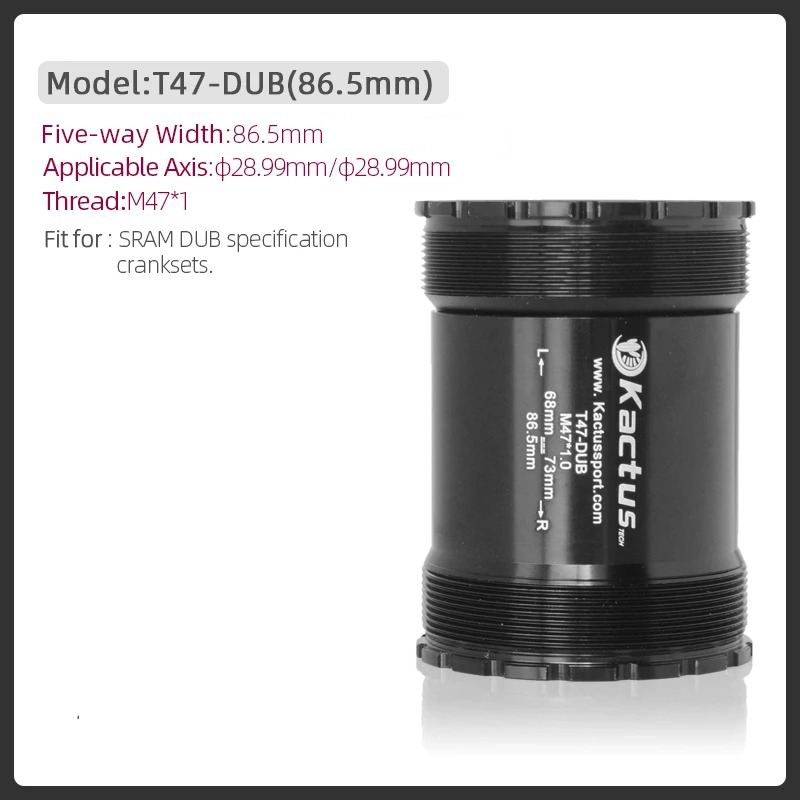 KACTUS T47DUB Bottom Bracket  Ceramic 86.5mm Shell - Threaded for Gravel/road - fit for SRAM DUB