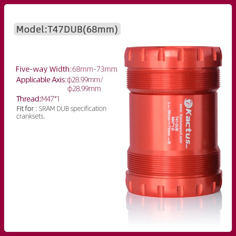 已修改完成KACTUS T47 DUB Bottom Bracket Ceramic - Threaded BB for SRAM DUB Cranksets - Fits 68/73mm Shell