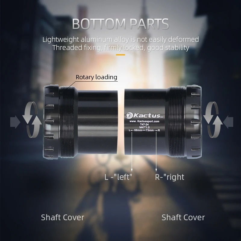 已修改完成KACTUS T47 Bottom Bracket Ceramic - Threaded 68/73mm - 24MM for Shimano Hollowtech 2 crank