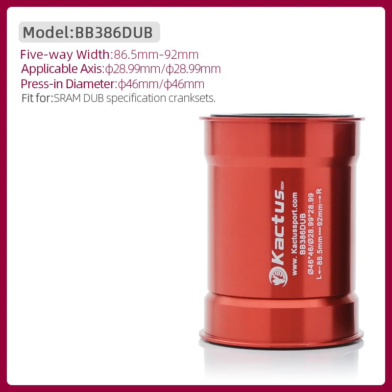 不修改完成KACTUS BB386 DUB Bottom Bracket Ceramic - Press Fit 86.5/92mm - fit for SRAM DUB crankset