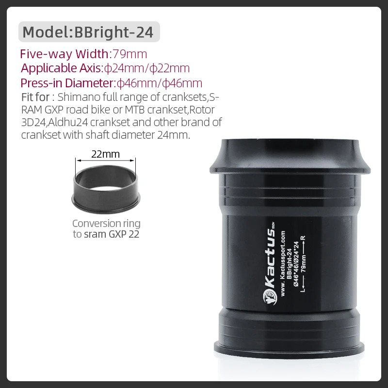 不修改完成KACTUS BB79-24 Ceramic Bottom Bracket - Press-Fit for Cervelo bbright shell - fit for shimano 24mm crank