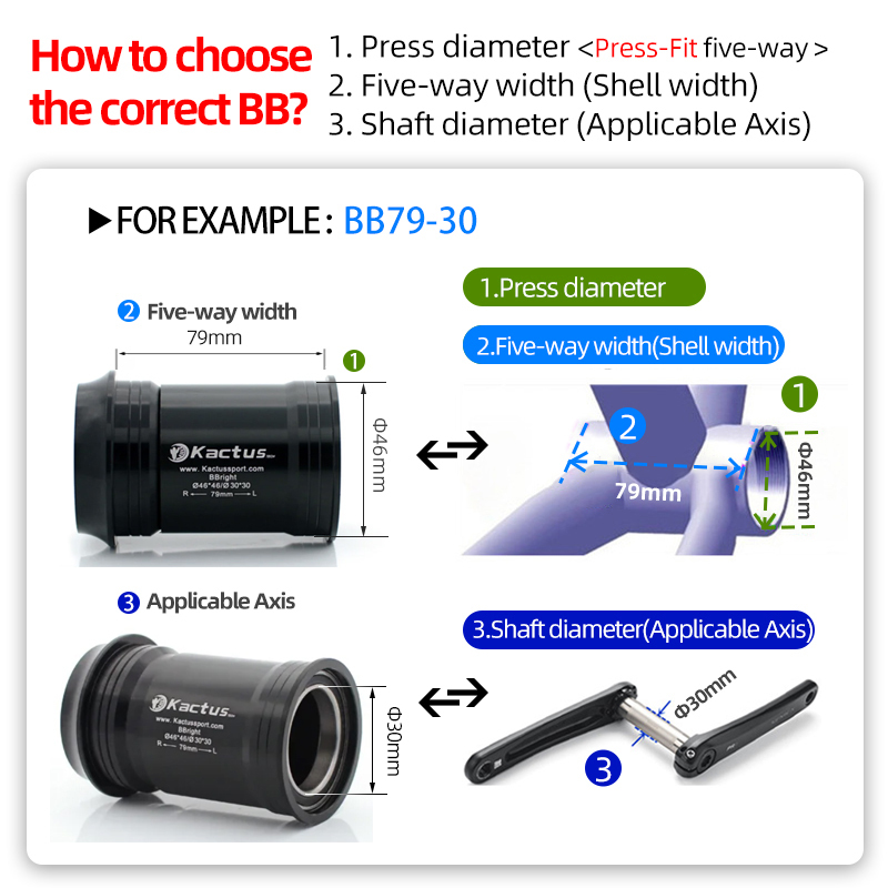 不修改完成KACTUS BB79-30 Ceramic Bottom Bracket - Press-Fit for Cervelo - for 30mm axis crankset