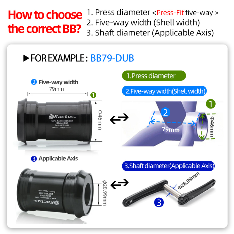 不修改完成KACTUS BB79 DUB Bottom Bracket Ceramic - Press-Fit for Cervelo BBright shell - fit for 28.99mm cranks