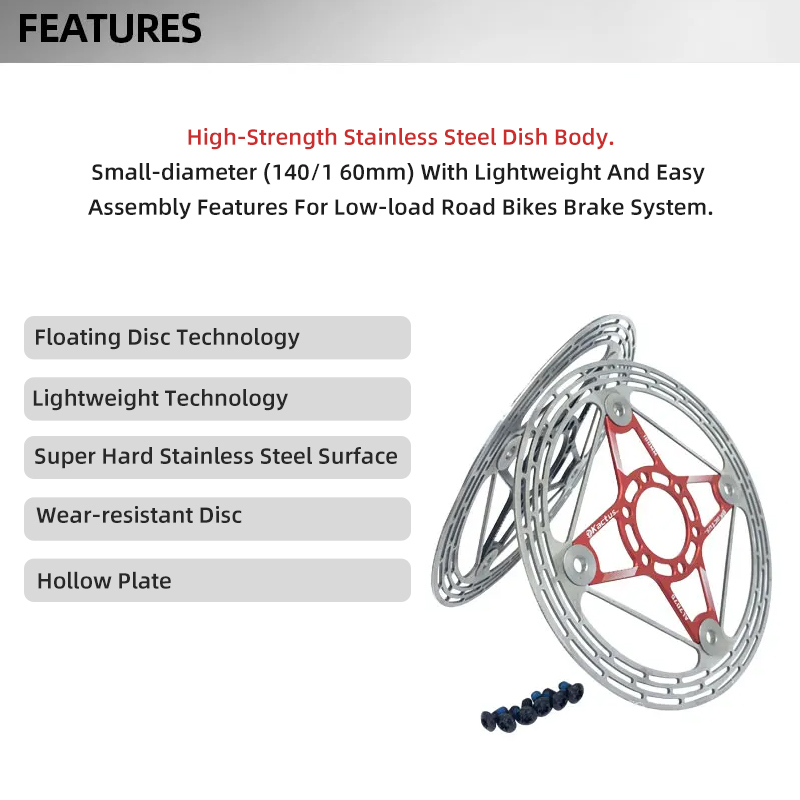 kactus bicycle brake disc Ultralight - 140/160 6 Bolts Rotor - for Road bike Wearproof Float Roto