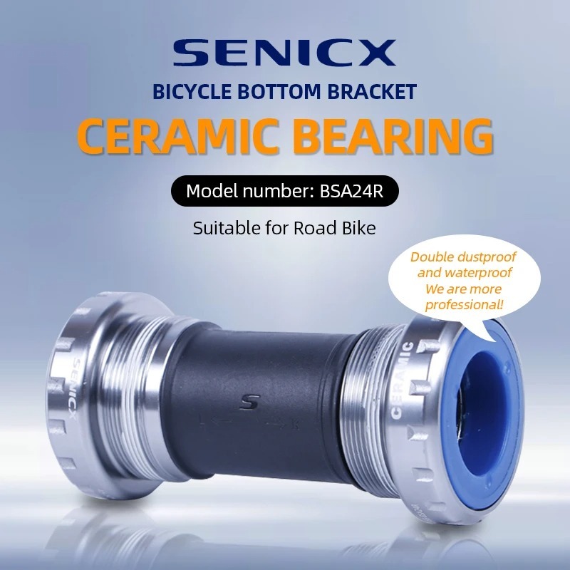 SENICX BSA Thread Road Bike Central Movement Ceramic - Suitable for Shimano Crankset 24mm Axis
