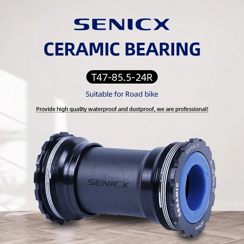 SENICX T47 Thread Bottom Bracket Ceramic - Fit for Shimano Road Gravel Bike Hollow Crank - Axis 24mm