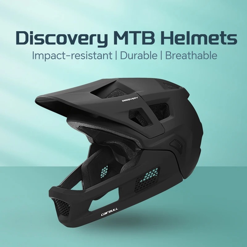 CAIRBULL Men's MTB Bike Helmet Full Face 54-61cm Unisex Cycling Helmets for Downhill Off-road Breathable Bicycle Equipment