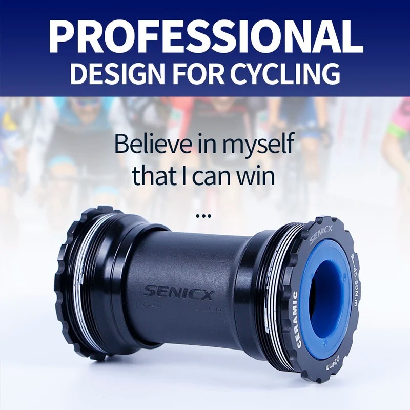 SENICX T47 Thread Bottom Bracket Ceramic - Fit for Shimano Road Gravel Bike Hollow Crank - Axis 24mm