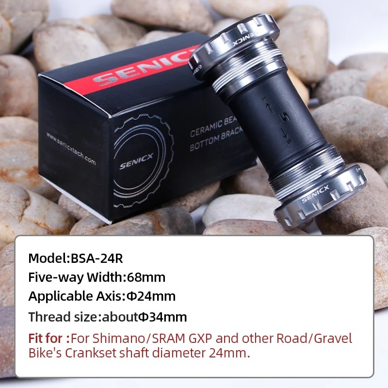 SENICX BSA Thread Road Bike Central Movement Ceramic - Suitable for Shimano Crankset 24mm Axis