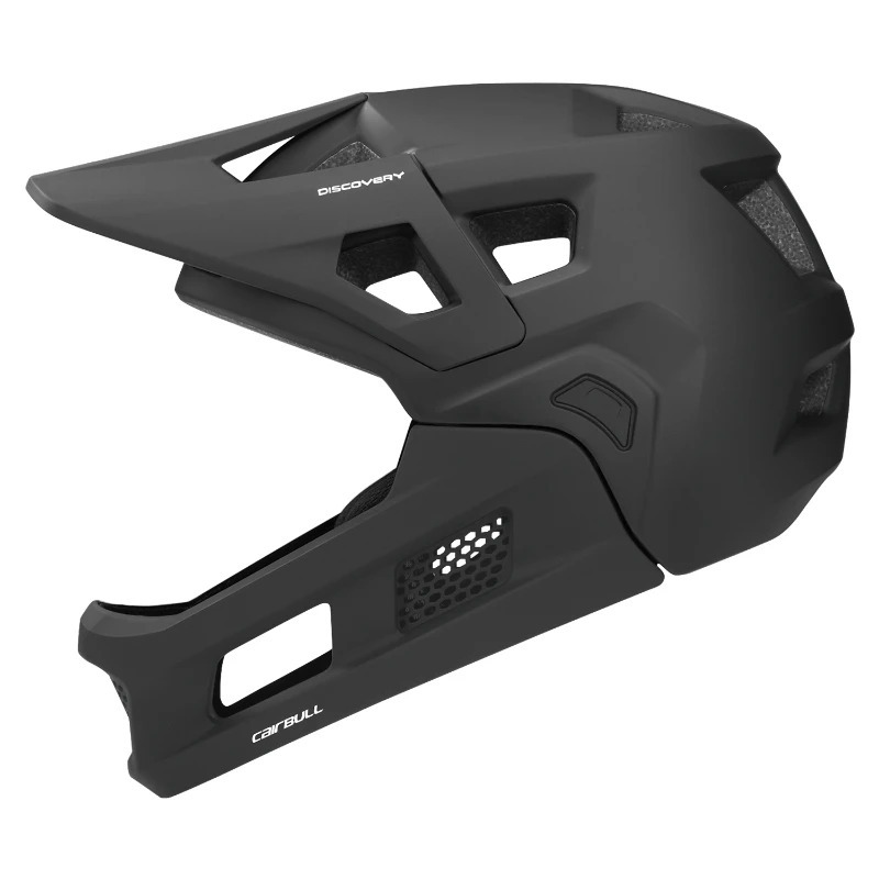 CAIRBULL Men's MTB Bike Helmet Full Face - 54-61cm Unisex - for Downhill Off-road XC - black