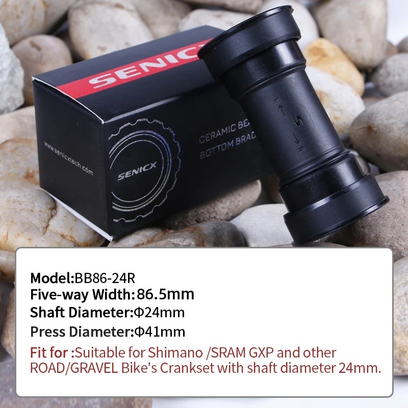 SENICX Pressfit BB86 24mm Shaft - Suitable for Shimano / SRAM GXP - Ceramic Bottom Bracket