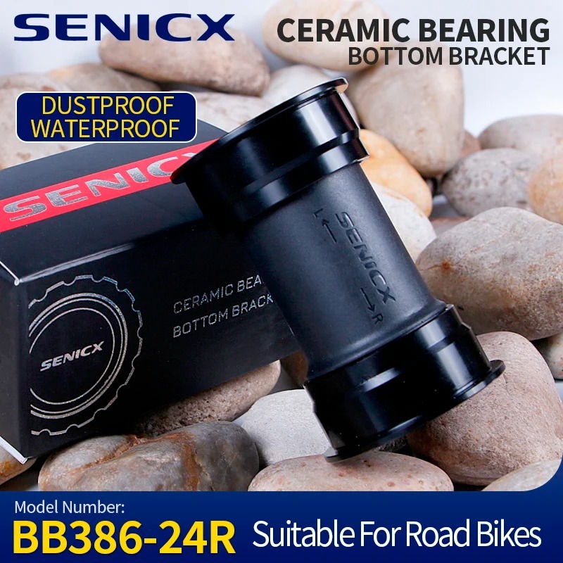 SENICX Ceramic BB386 Press Fit Road Bicycle Bottom Bracket - Fit for Shimano 24mm Crank