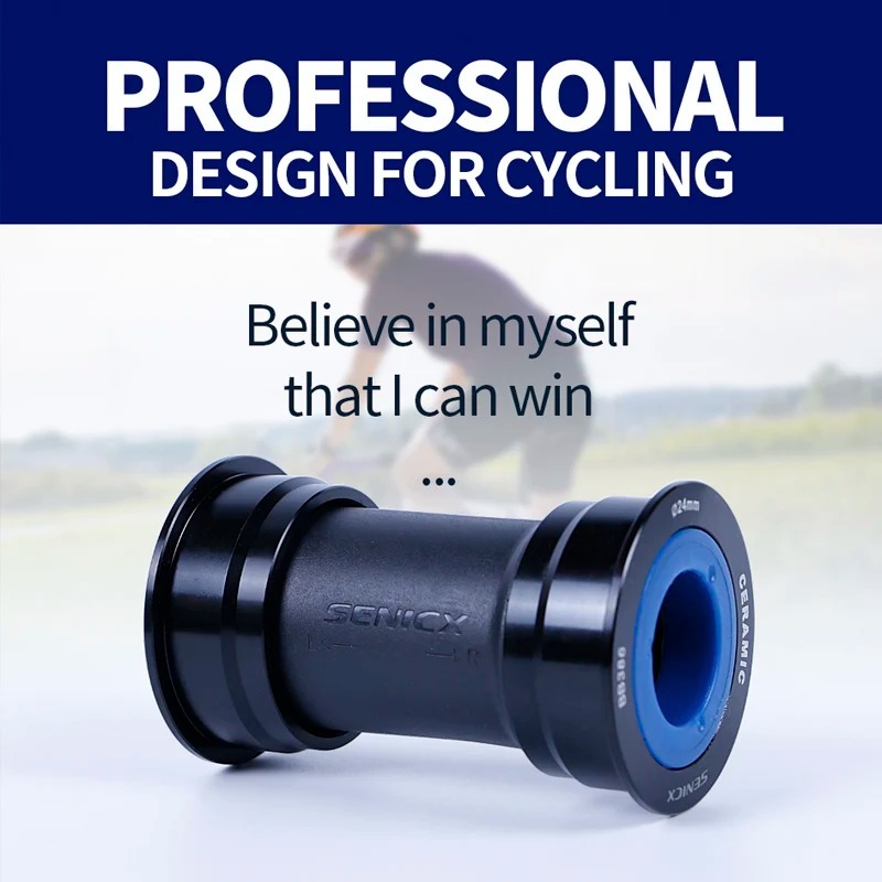 SENICX Ceramic BB386 Press Fit Road Bicycle Bottom Bracket - Fit for Shimano 24mm Crank