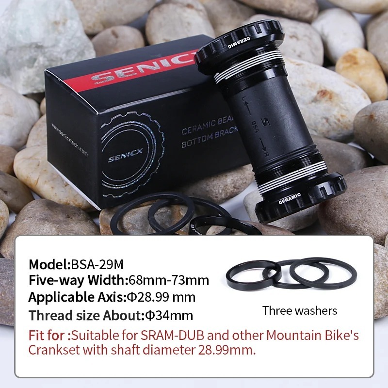 SENICX Bsa 68/73 Thread Bottom Bracket - Suitable for SRAM / DUB - Mountain Bike Ceramic BB