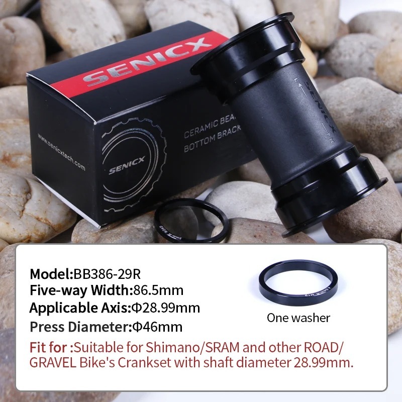 SENICX Ceramic Bearing Bottom Bracket BB386 - Suitable for SRAM DUB Crankset