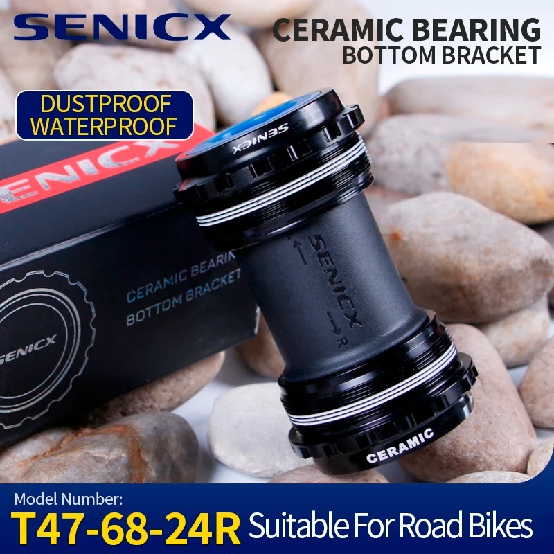 SENICX T47 68mm Ceramic Bottom Bracket - Suitable for Shimano Road Bike Crank 24mm