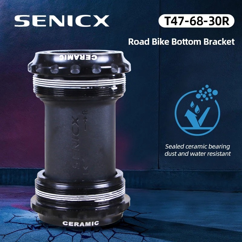 SENICX Road Bike T47 Bottom Bracket 68mm Width Bicycle Frame Ceramic Bearing Central Movement Suitable for SRAM 30mm Axis Crank