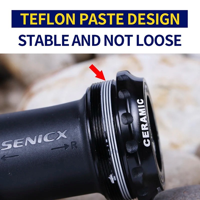 SENICX Road Bike T47 Bottom Bracket 68mm Width Bicycle Frame Ceramic Bearing Central Movement Suitable for SRAM 30mm Axis Crank