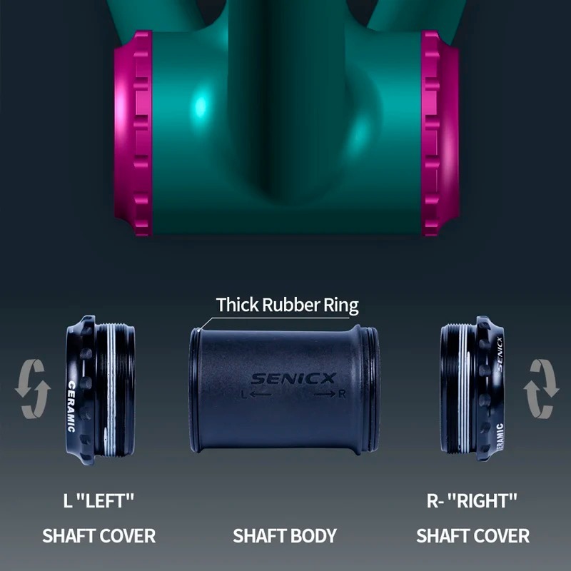 SENICX Road Bike T47 Bottom Bracket 68mm Width Bicycle Frame Ceramic Bearing Central Movement Suitable for SRAM 30mm Axis Crank