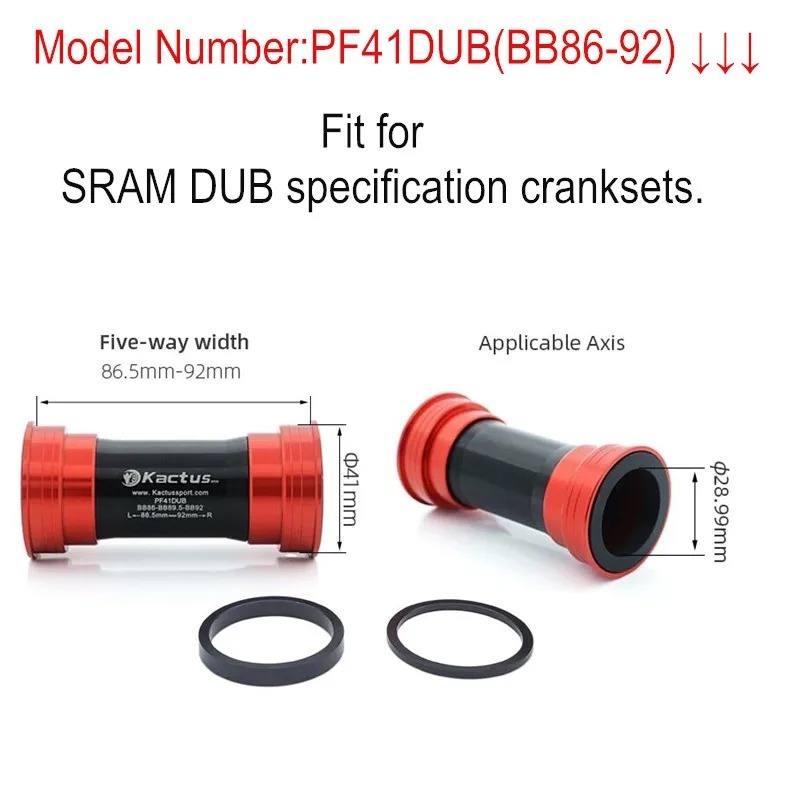 KACTUS Upgraded Steel Bearing PF41 Bottom Brackets - for SRAM DUB BB86 Road MTB Bike Parts
