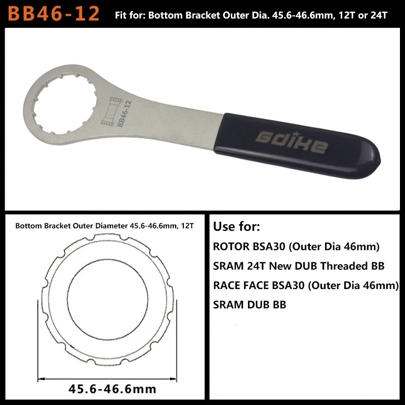 Bicycle Bottom Bracket Wrench - BB Install Bike Tools - fit for Sram BSA FSA DUB BB
