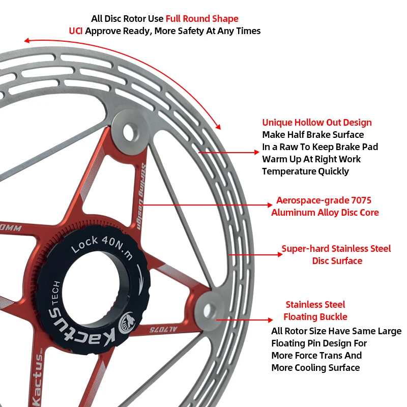 KACTUS UltraLight 140 160 mm Road Bicycle Brake Disc - Center Lock Rotor