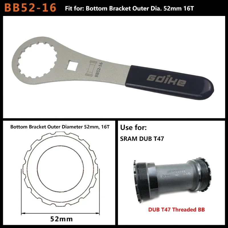 不上架信息没改缺图片Bottom Bracket BB52-16 Notch Wrench Bicycle Repair Tool for SRAM DUB T47BB SENICX T47 Thread Bottom Bracket BB Tools 