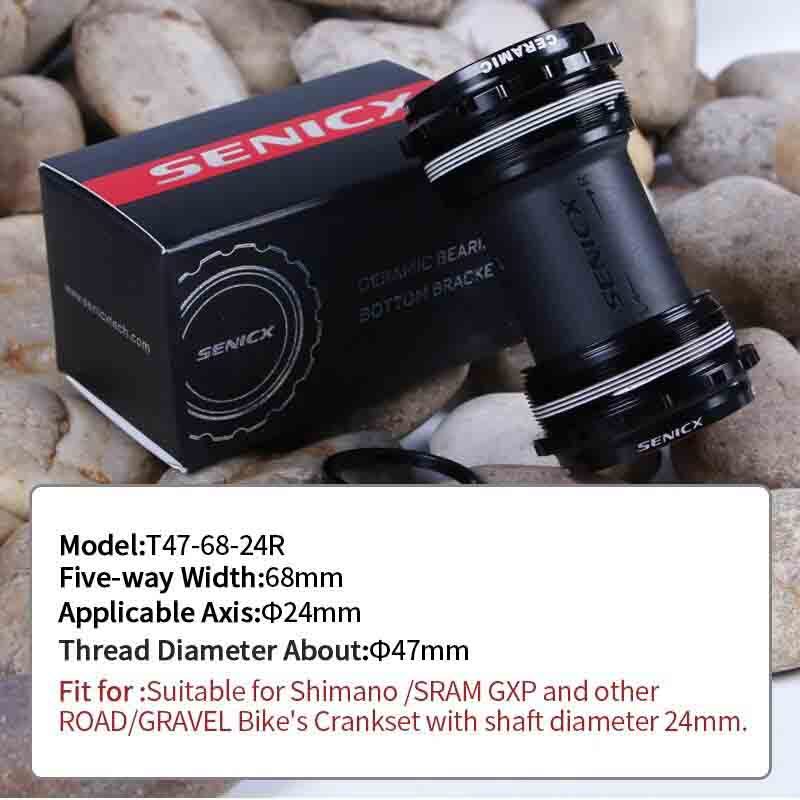 SENICX T47 Bottom Bracket 24mm Ceramic 68mm width- Suitable for Shimano Road bicycle Cranks