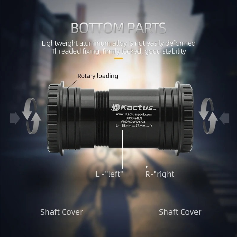 KACTUS BB30-24 LS - Ceramic Bearing Bottom Brackets - 68-73mm fit for 24mm Crankset