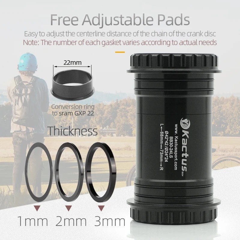 KACTUS BB30-24 LS - Ceramic Bearing Bottom Brackets - 68-73mm fit for 24mm Crankset