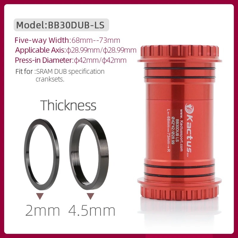Bicycle Bottom Bracket BB30DUB-LS Ceramic Bearing - Fit for SRAM DUB Cranksets - Width 68-73mm