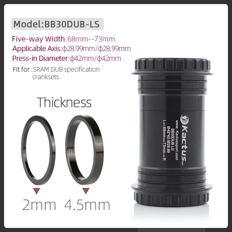 Bicycle Bottom Bracket BB30DUB-LS Ceramic Bearing - Fit for SRAM DUB Cranksets - Width 68-73mm