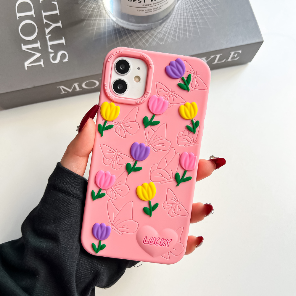 Butterflies playing with flowers pattern  phone shell