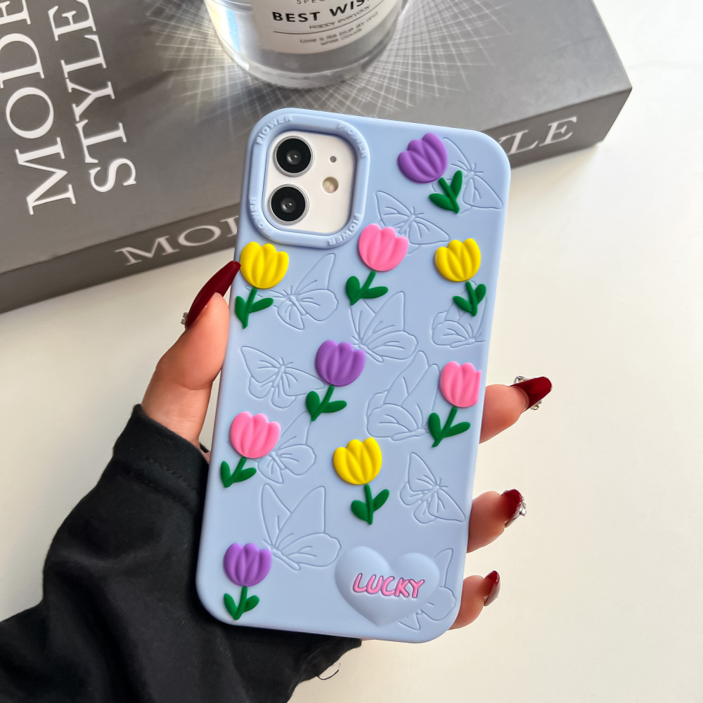 Butterflies playing with flowers pattern  phone shell