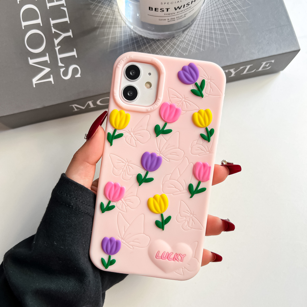 Butterflies playing with flowers pattern  phone shell