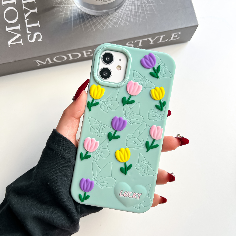 Butterflies playing with flowers pattern  phone shell