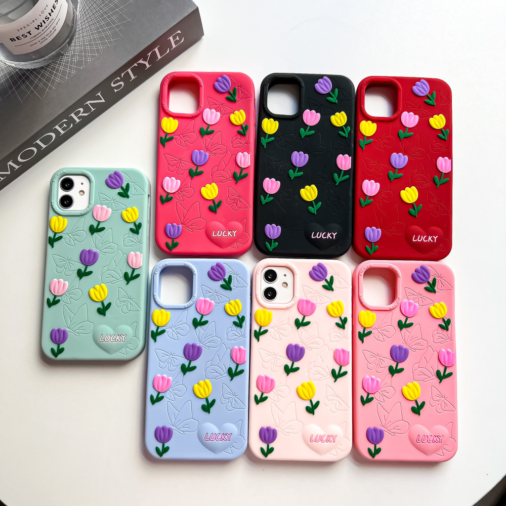 Butterflies playing with flowers pattern  phone shell