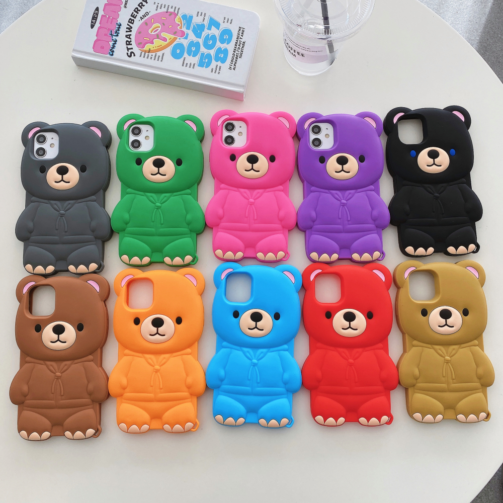 Cute Teddy Bear pattern mobile phone shell