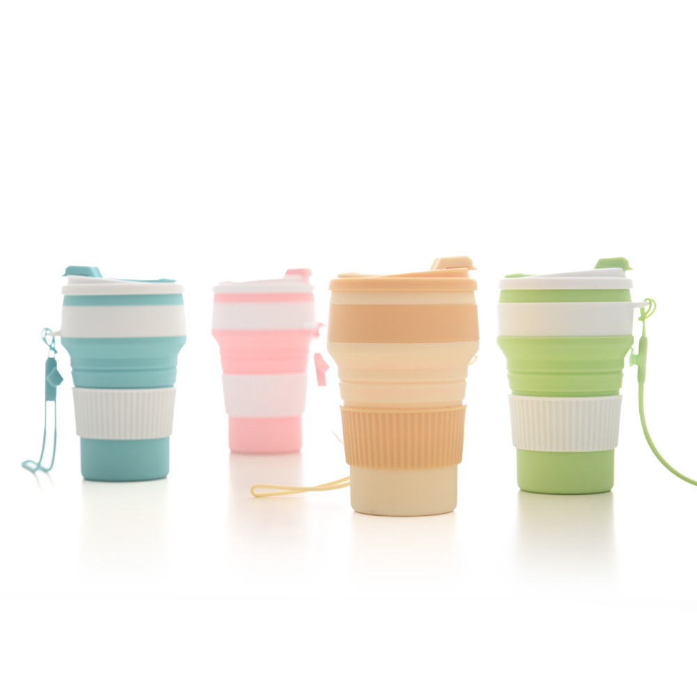 Portable silicone foldable water cup with thermal protection function